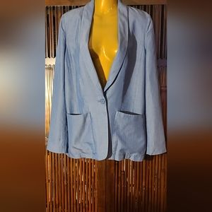Calvin Klein Jeans Blue Lyocell Blazer sz L